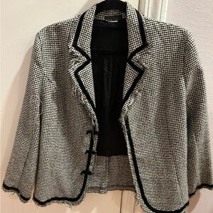 Miss Me Y2k black & white tweed type jacket blazer Size Small